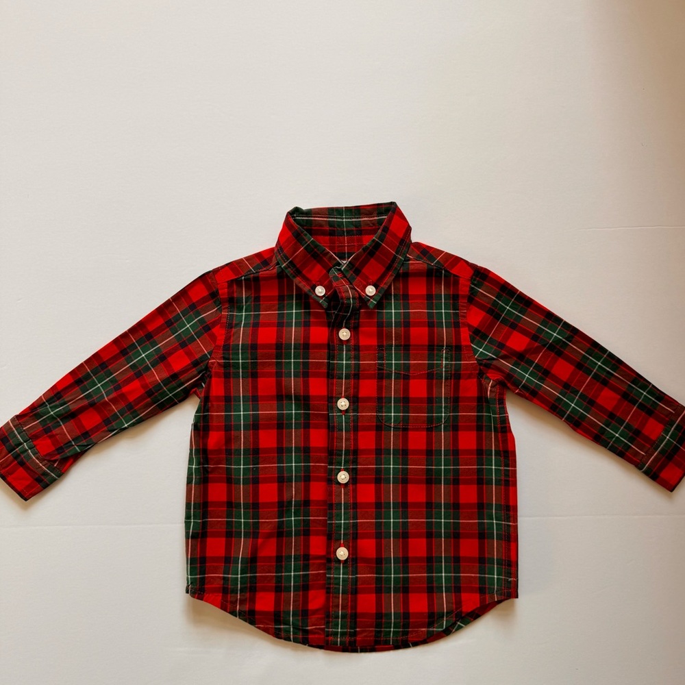 Janie and Jack baby boy plaid button down dress shirt